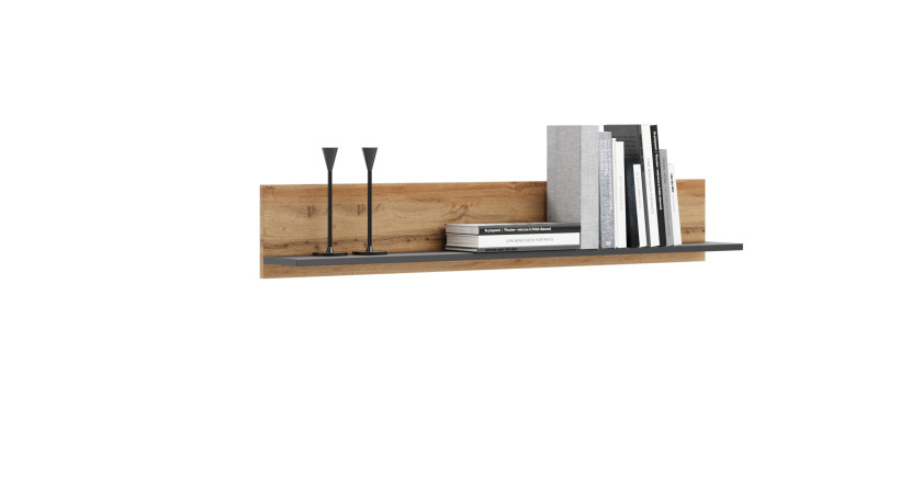 Półka 100 cm - dąb craft złoty/czarny 85623