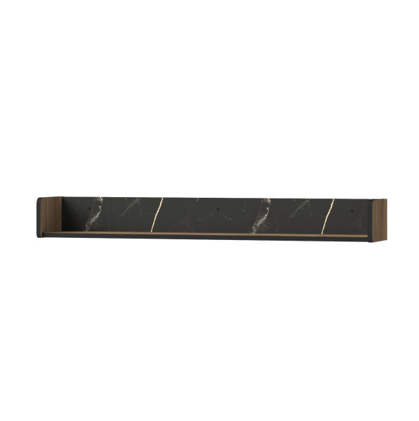 Półka 120cm na ścianę PRESTIGO Czarny marmur / Orzech 351115