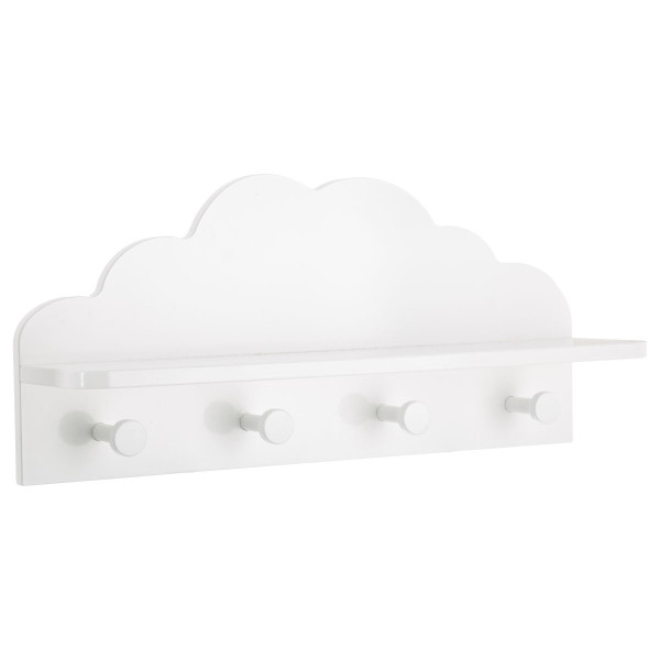 Półka chmurka z wieszakami MDF, dekoracja pokoju 747604