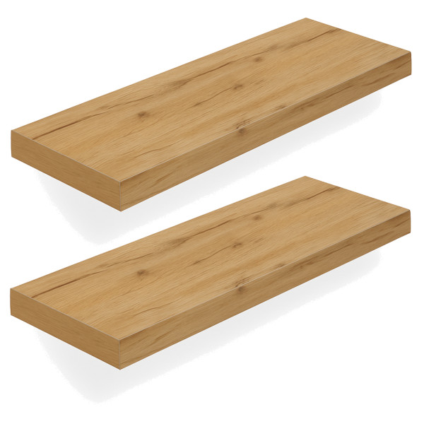 Półka ciemna olcha zestaw 2 sztuki na ścianę do salonu BEGRYF 60x20x3,8 790122