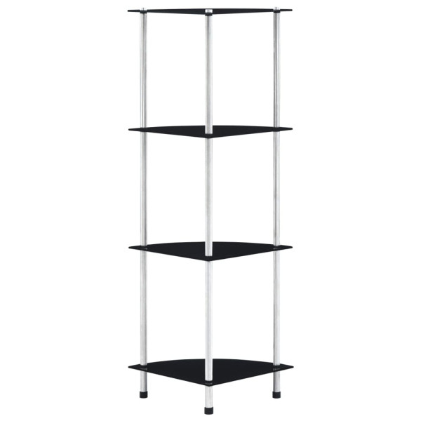 Półka Czarny Szkło 4-Tier vidaXL 120605
