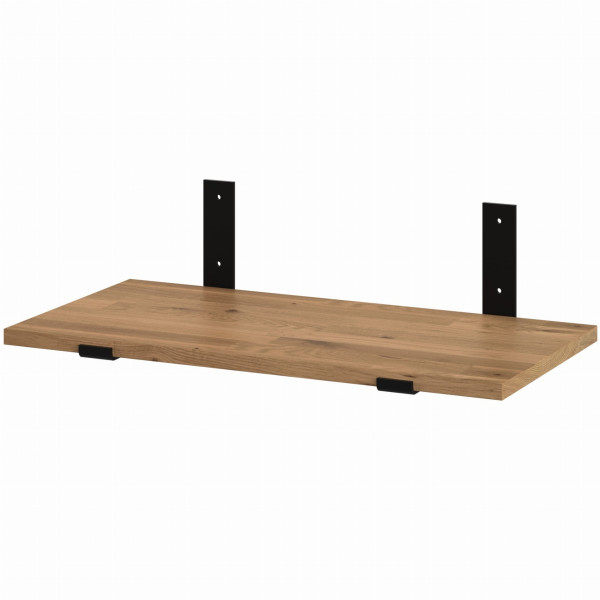 Półka dębowa loft industrial wisząca na metalowych wspornikach L 160x30 cm 970094