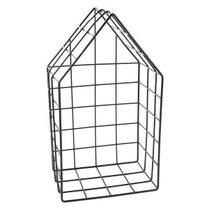 Półka dekoracyjna metalowa domek 45×24 cm czarna 22356 Półka dekoracyjna metalowa domek 45×24 cm czarna 22356