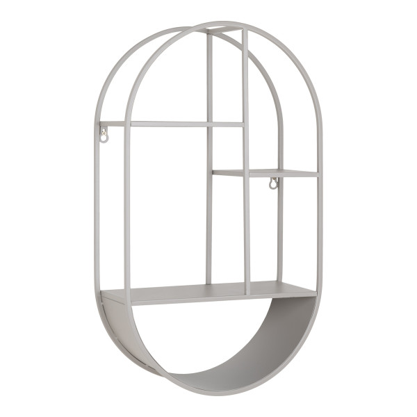 Półka Feira 35x15x60 cm metalowa szara owalna matowa 656736