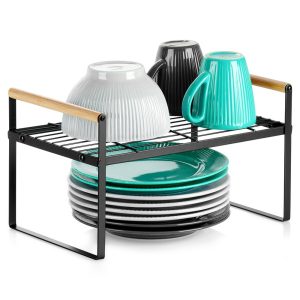 Półka kuchenna metalowa czarna 33x21x19,5 cm 790124 Półka kuchenna metalowa czarna 33x21x19,5 cm 790124