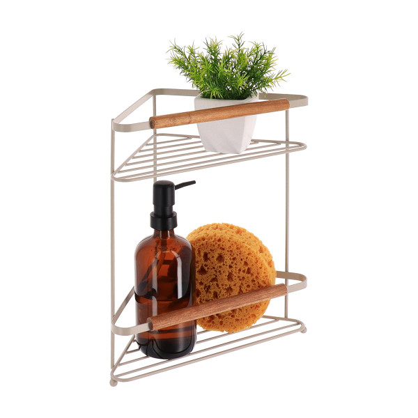 Półka łazienkowa Balance stal beżowa narożna stojąca 827346
