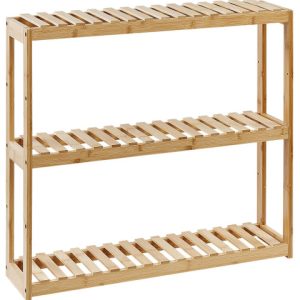 Półka łazienkowa bambusowa jasne drewno 303951