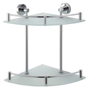 Półka łazienkowa narożna podwójna chrom szkło matowe Stella Classic 74333 Półka łazienkowa narożna podwójna chrom szkło matowe Stella Classic 74333