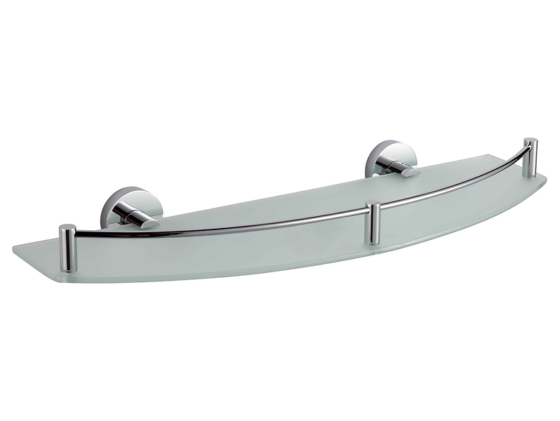 Półka łazienkowa półokrągła pod lustro chrom szkło matowe Stella Classic 74328