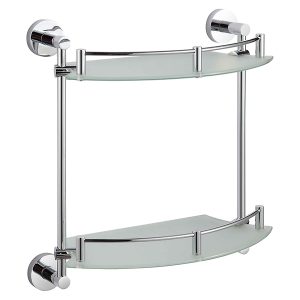 Półka łazienkowa półokrągła podwójna chrom szkło matowe Stella Classic 74329 Półka łazienkowa półokrągła podwójna chrom szkło matowe Stella Classic 74329