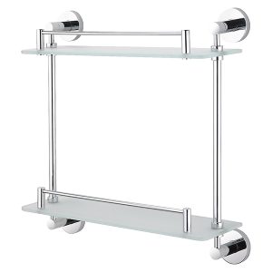 Półka łazienkowa prosta podwójna chrom szkło matowe Stella Classic 74331 Półka łazienkowa prosta podwójna chrom szkło matowe Stella Classic 74331