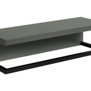 Półka łazienkowa z relingiem LOV 40 cm szaro-zielony półmat 797473