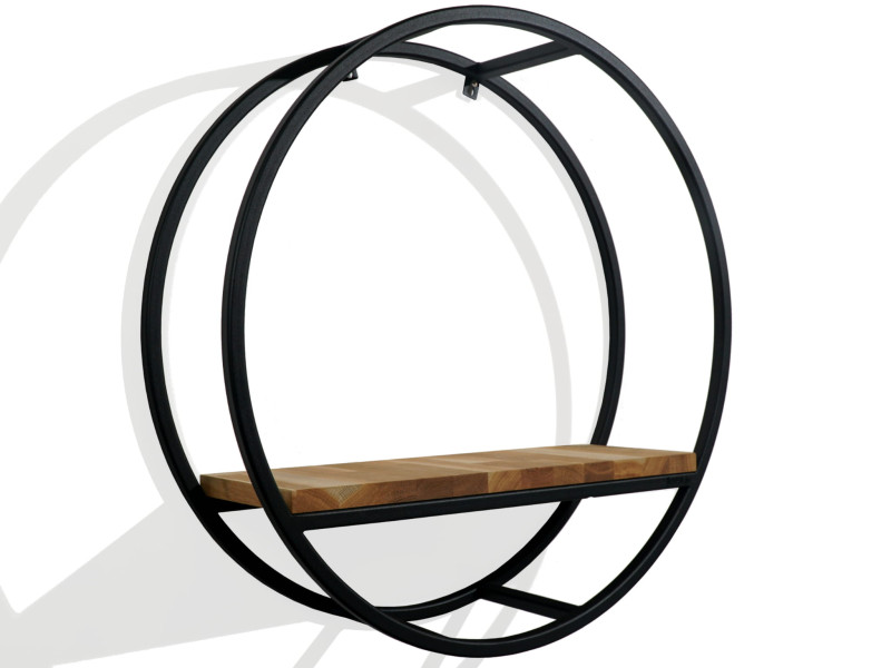 Półka loftowa okrągła dębowa 60cm 3d 571099