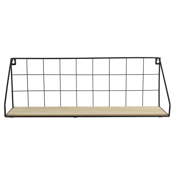PÓŁKA METALOWA Canard czarna 45x15cm MDF W OKLEINIE DĘBU 45378