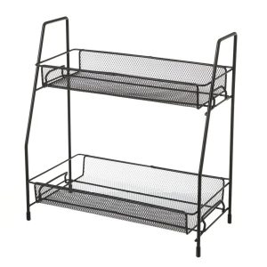 Półka metalowa czarna 2- poziomowa 33 cm 994445
