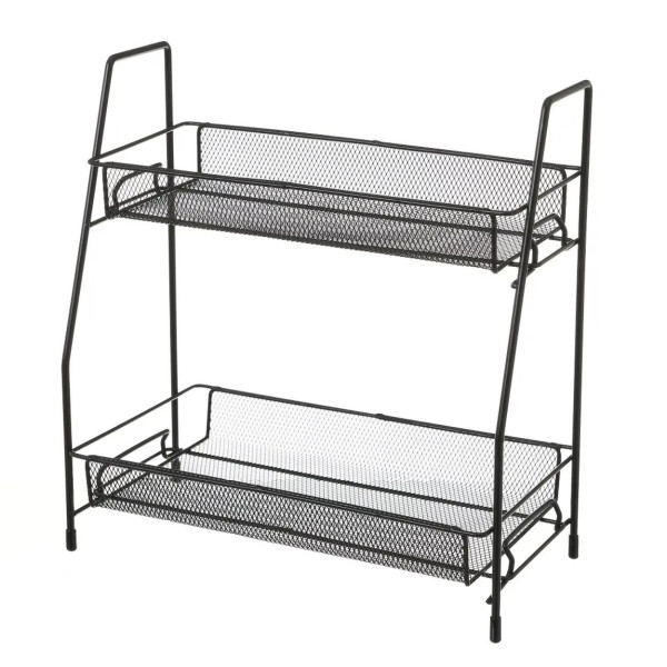 Półka metalowa czarna 2- poziomowa 33 cm 994445
