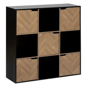 PÓŁKA Mix`n Door Chevrons Z 9 PRZEGRÓDKAMI naturalna/czarna 647797 PÓŁKA Mix`n Door Chevrons Z 9 PRZEGRÓDKAMI naturalna/czarna 647797