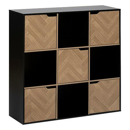 PÓŁKA Mix`n Door Chevrons Z 9 PRZEGRÓDKAMI naturalna/czarna 647797