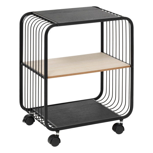 Półka mobilna NOIR, 2-poziomowa, metalowa, 43,3 x 28 x 53 cm 567481