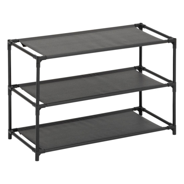 Półka na buty Intissa 3-poziomowa czarna metalowa 57x25x39 cm na 9 par 1064535