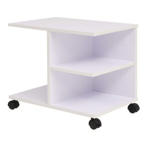 Półka na kółkach Biały Materiał drewnopochodny vidaXL 318207