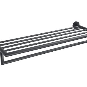 Półka na ręczniki z relingiem 60 cm czarny mat Stella Classic 74267 Półka na ręczniki z relingiem 60 cm czarny mat Stella Classic 74267
