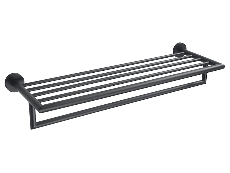 Półka na ręczniki z relingiem 60 cm czarny mat Stella Classic 74267