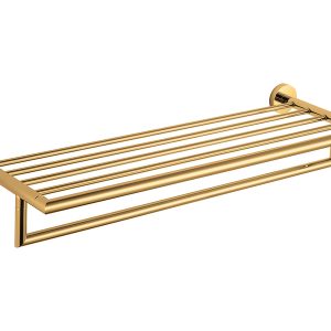 Półka na ręczniki z relingiem 60 cm złoty połysk Stella Classic 74268 Półka na ręczniki z relingiem 60 cm złoty połysk Stella Classic 74268