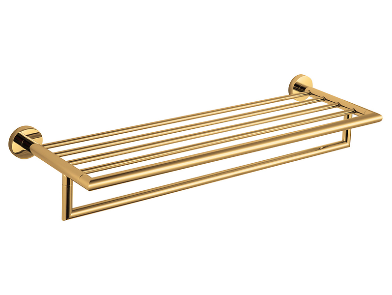 Półka na ręczniki z relingiem 60 cm złoty połysk Stella Classic 74268