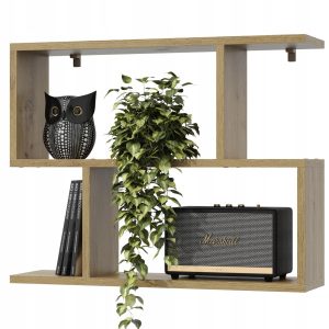 Półka na Ścianę Wisząca Ścienna na Książki do Pokoju 70cm Dąb Artisan 762620