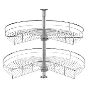 Półka narożna do szafki 2 poziomy 72 cm obrotowa kosz chrom 1051244