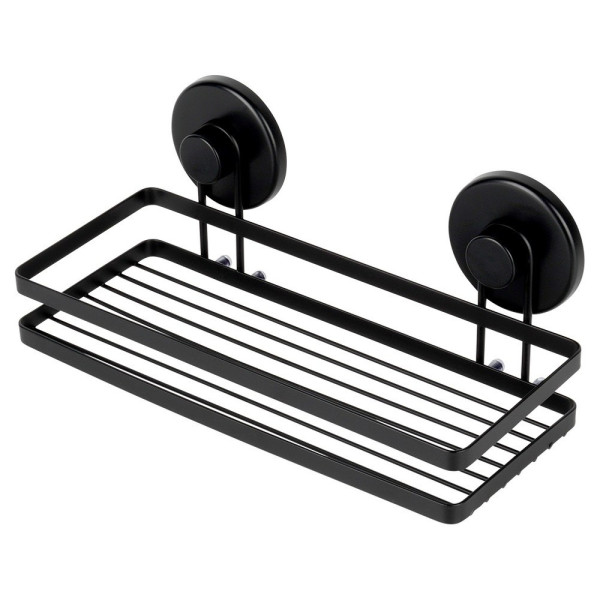 Półka pod prysznic metalowa czarna na przyssawki 25x10x8,5 cm 782494