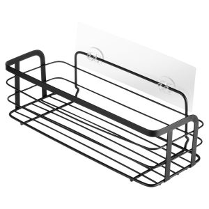 Półka pod prysznic metalowa czarna przyklejana 782496 Półka pod prysznic metalowa czarna przyklejana 782496