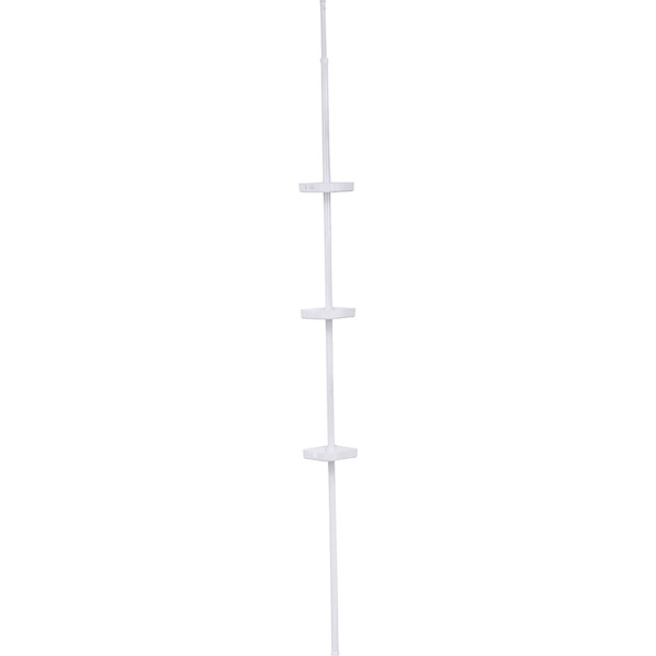 Półka prysznicowa 3-poziomowa teleskopowa 20x15x121-250 cm Biała 669228