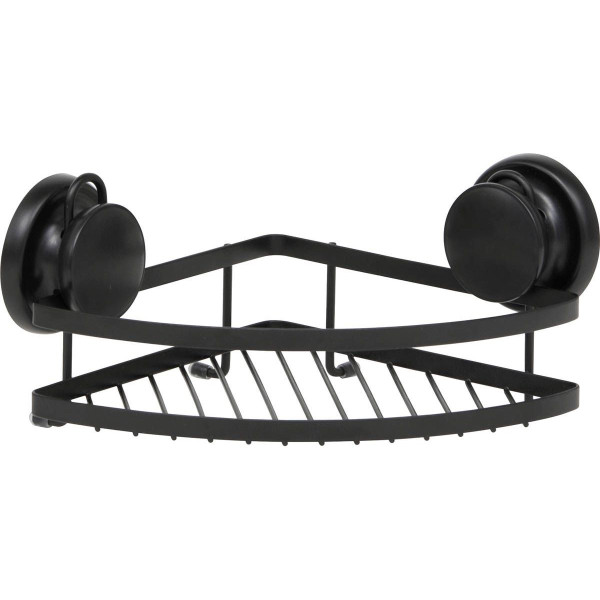 Półka prysznicowa narożna Loft 20x20 cm czarna metalowa 669277
