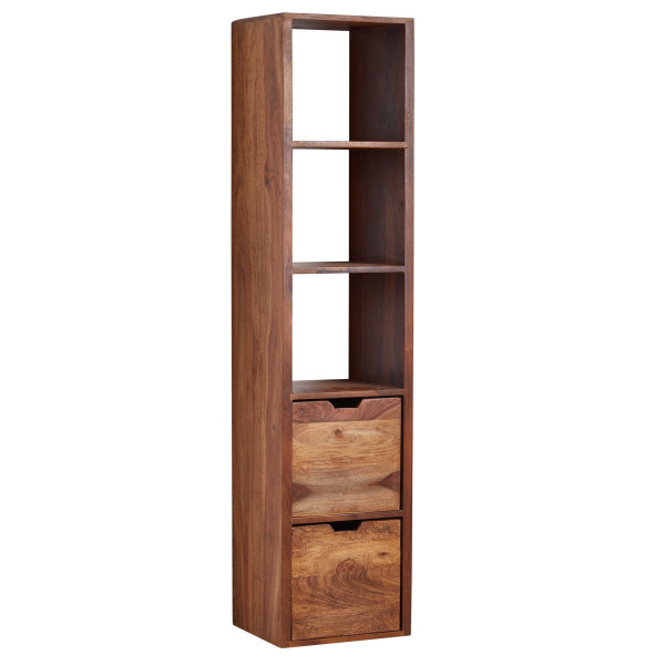 Półka Ścienna 150 cm Drewno Sheesham 5 Półek 2 Szuflady Nowoczesny 710809