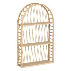 Półka ścienna Anahi bambusowa beżowa 74×45 cm dekoracyjna 949495 Półka ścienna Anahi bambusowa beżowa 74×45 cm dekoracyjna 949495