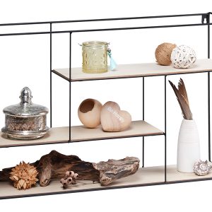 Półka ścienna Annika 60 cm czarno-brązowa 714169 Półka ścienna Annika 60 cm czarno-brązowa 714169