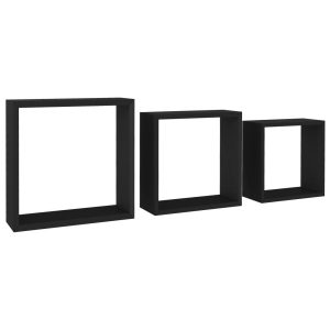 Półka ścienna Czarny 30 x 10 x 30 cm MDF vidaXL 490496 Półka ścienna Czarny 30 x 10 x 30 cm MDF vidaXL 490496