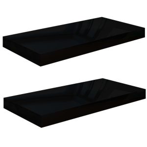 Półka ścienna Czarny 50 x 23 x 3.8 cm MDF vidaXL 188504 Półka ścienna Czarny 50 x 23 x 3.8 cm MDF vidaXL 188504