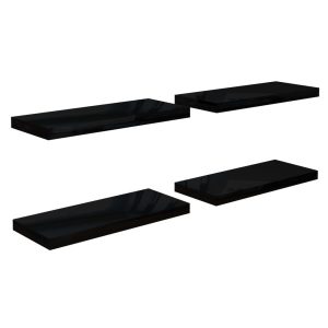 Półka ścienna Czarny 60 x 23.5 x 3.8 cm MDF vidaXL 188537 Półka ścienna Czarny 60 x 23.5 x 3.8 cm MDF vidaXL 188537