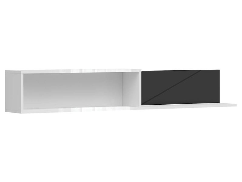 Półka ścienna Forn 156 cm biały połysk/czarny 40490
