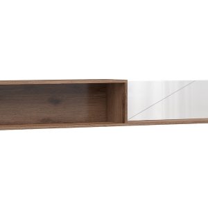 Półka ścienna Forn 156 cm dąb delano ciemny/biały połysk 40491 Półka ścienna Forn 156 cm dąb delano ciemny/biały połysk 40491
