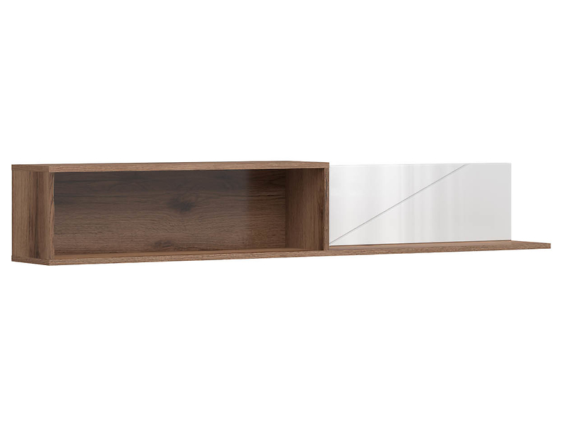 Półka ścienna Forn 156 cm dąb delano ciemny/biały połysk 40491