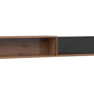 Półka ścienna Forn 156 cm dąb delano ciemny/czarny 38202 Półka ścienna Forn 156 cm dąb delano ciemny/czarny 38202