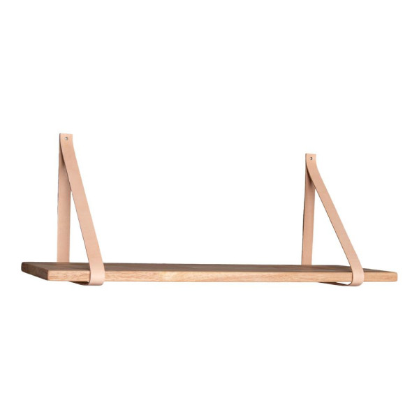 Półka ścienna Forno 120 cm naturalna drewno i ekoskóra 656735