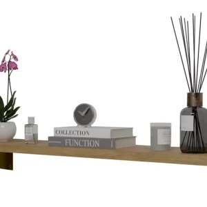 Półka ścienna glamour na kwiaty złoty + dąb artisan – Avren 774123 Półka ścienna glamour na kwiaty złoty + dąb artisan – Avren 774123