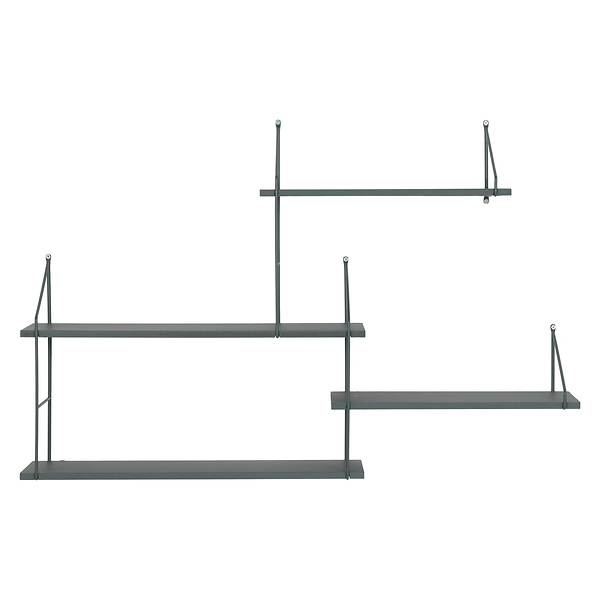 PÓŁKA ŚCIENNA Harlem ZIELONA 99x62x17,5 cm drewno i metal 57451