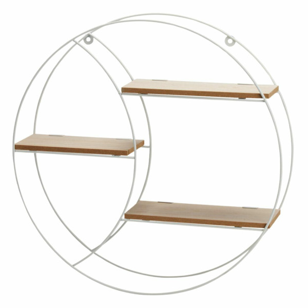 Półka ścienna metalowa z MDF biała okrągła 44 cm 994537