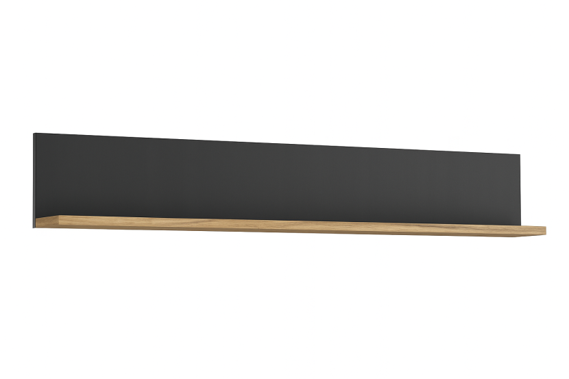 Półka ścienna Montana 140 cm – dąb craft/ czarny, loft, pojemna 966774